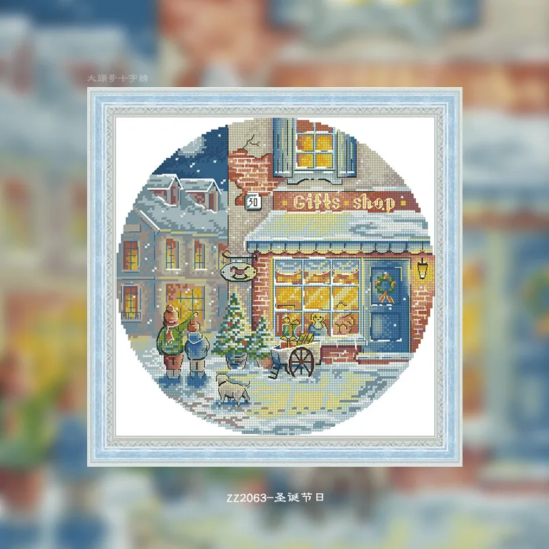 Cross Stitch Stamped Kits Beginners - [CC2245 - クリスマス、ほとんどの刺繍針] 初心者向けのDIYスタンプクロスステッチキット、11CT、14CT、16CTのプリントキャンバス、刺繍針付き