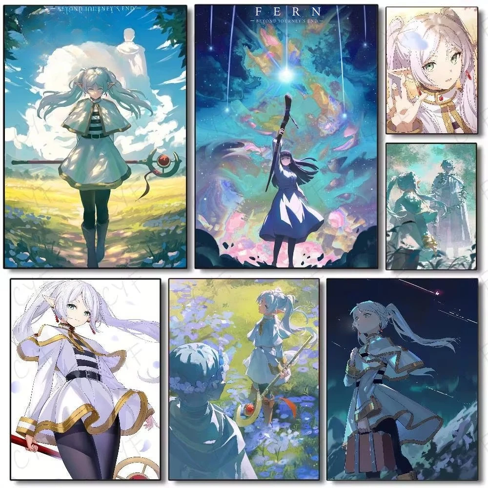 5D Diamond Painting Kit Full Drill - 5D DIY ダイヤモンドペイントキット「フリーレン・ビヨンド・ジャーニーズ・エンド」アニメアート、全面貼り付けタイプ、壁飾り、手芸キット、家庭用ギフト、フレームなし
