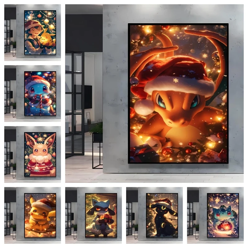5D Diamond Painting Kit Full Drill - 5Dダイヤモンドペイントキット、全面貼り付けタイプ、ポケモン リザードン、日本のアニメ、漫画、ラインストーン刺繍、クロスステッチ、壁飾り、インテリア