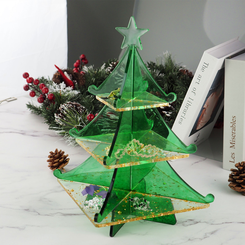 Silicone Epoxy Resin Molds Set - シリコンモールド,クリスマスツリースノーフレーク収納ボックス,ジュエリー装飾,日曜大工セット,uvエポキシ樹脂モールド,成形モールド