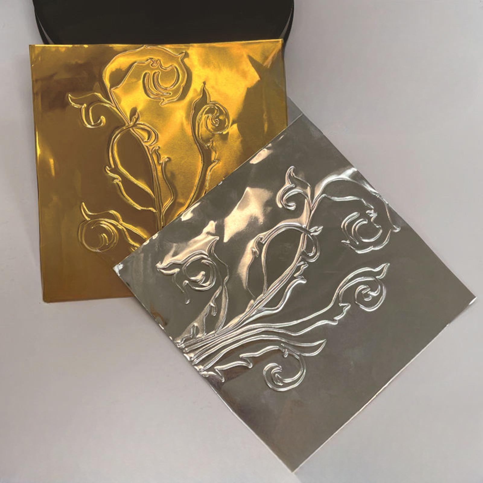 Craft Tools - 工芸用箔紙 100 枚光沢のあるアルミニウム金属箔紙アートプロジェクト彫刻ツール絵画爪工芸品