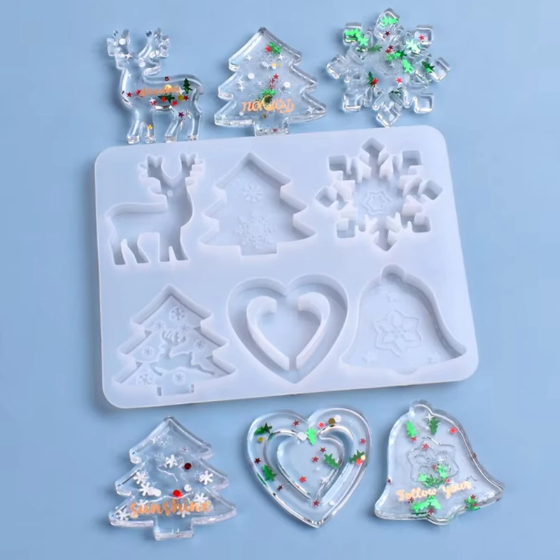 Silicone Epoxy Resin Molds Set - クリスマス型 DIY レジン クリスタル エポキシ型 雪の結晶