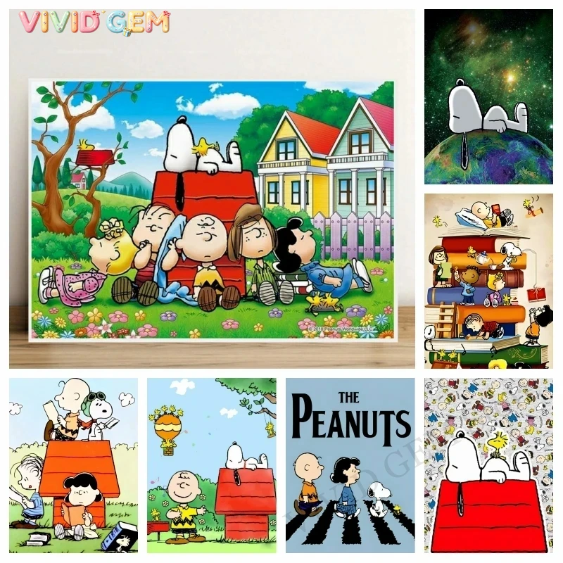 VIVID GEM 2026 新しいかわいいスヌーピーの漫画 - 5D Diamond Painting Kit Full Drill のレビューと価格