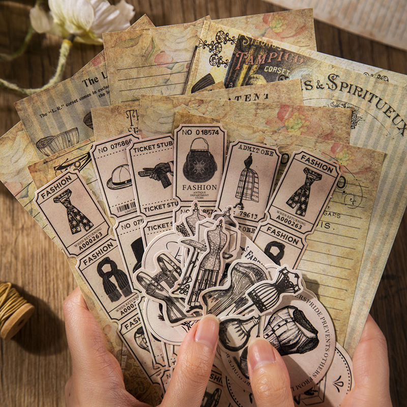 ヴィンテージステッカーと紙素材,装飾日記,スクラップブッキン - Vintage Junk Journal Scrapbooking Paper のレビューと価格
