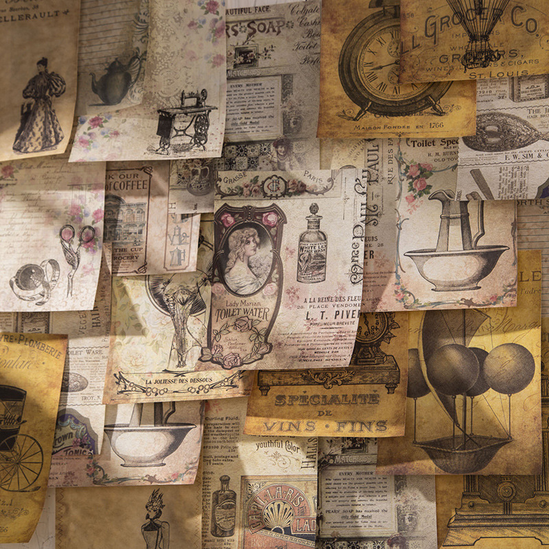 ヴィンテージステッカーと紙素材,装飾日記,スクラップブッキン - Vintage Junk Journal Scrapbooking Paper のレビューと価格