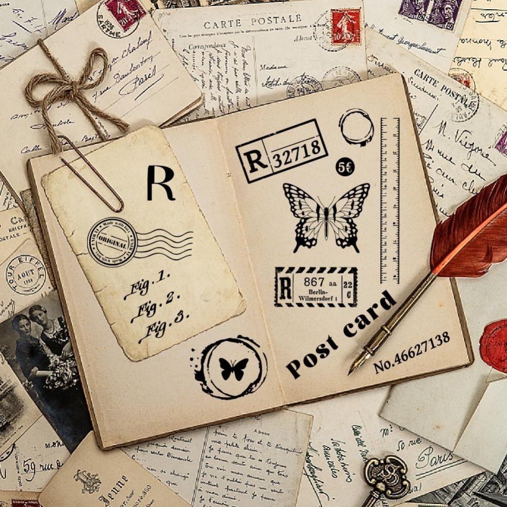 さまざまなパターン,ヴィンテージのテキスト,シリコンスタンプ - Clear Silicone Stamps For Card Making のレビューと価格