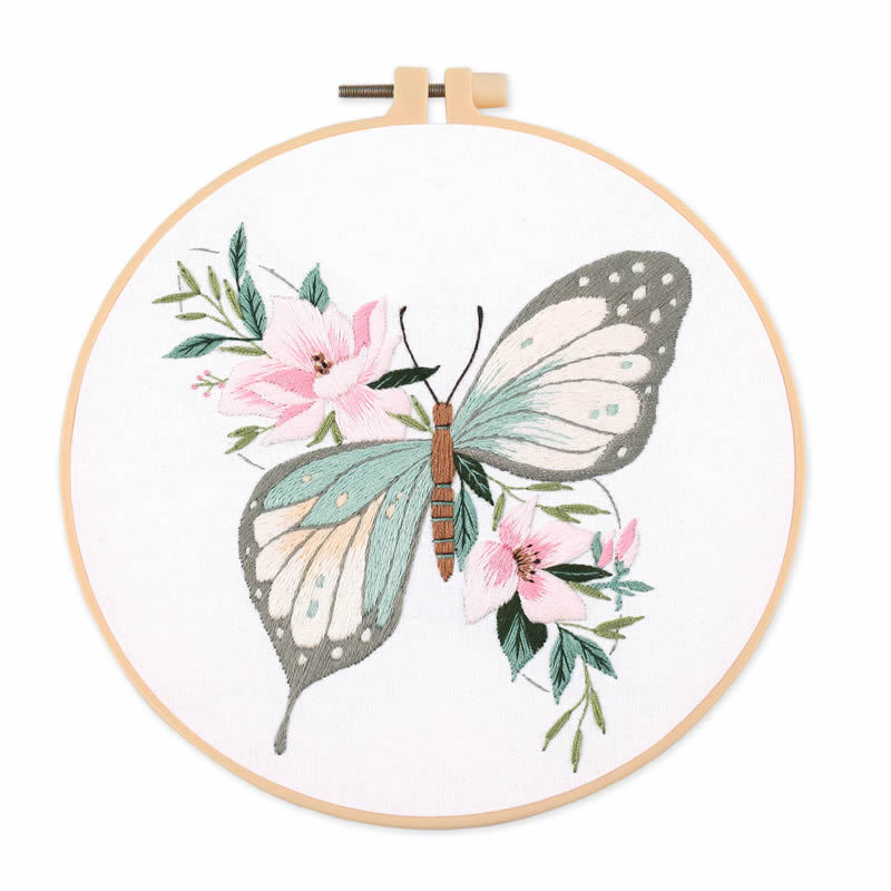 1個 20X20CM 7.87インチ 刺繍蝶キット 初心者向 - Embroidery のレビューと価格