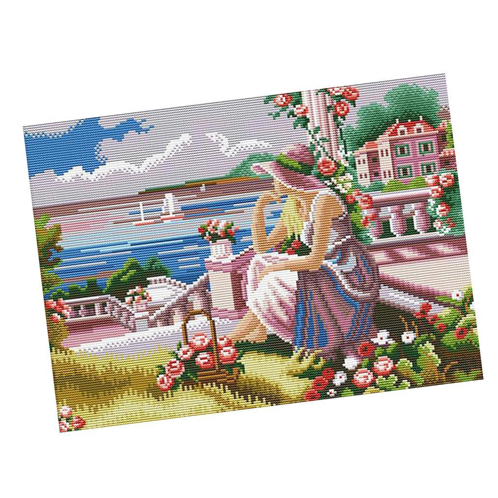 スタンプ付きクロスステッチキット、プリプリントパターン、コッ - Cross Stitch Stamped Kits Beginners のレビューと価格