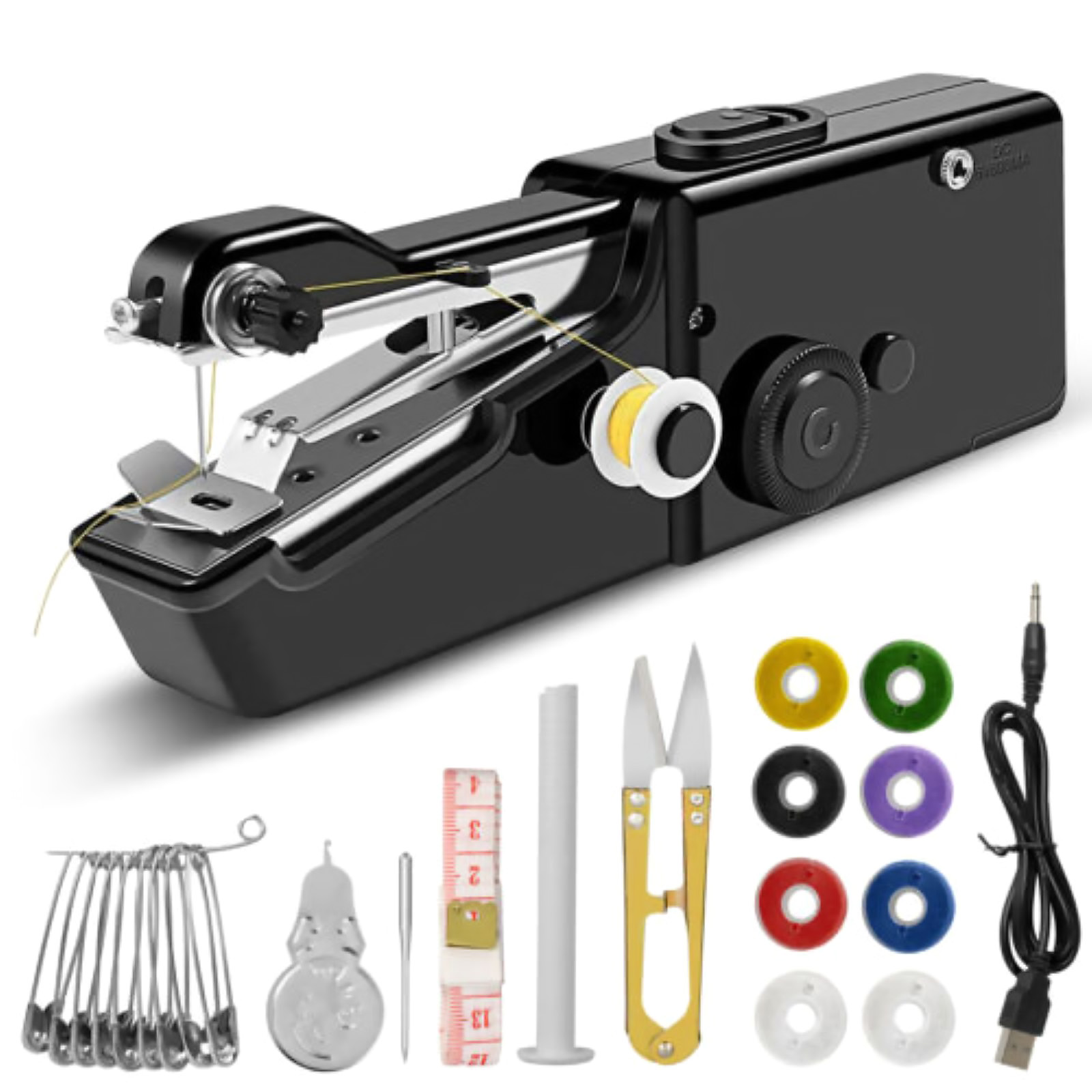 ミニミシンハンドヘルドポータブル電動ミシンミニツール裁縫手仕 - Mini Electric Sewing Machine Handheld のレビューと価格