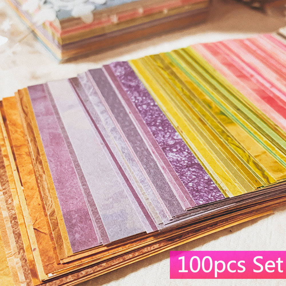 100 個カラフルなテクスチャ背景クラフト紙ジャンクジャーナ - Vintage Junk Journal Scrapbooking Paper のレビューと価格