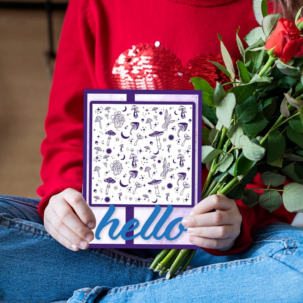 キノコの背景透明なシリコンスタンプ、カード作成のための植物シ - Clear Silicone Stamps For Card Making のレビューと価格