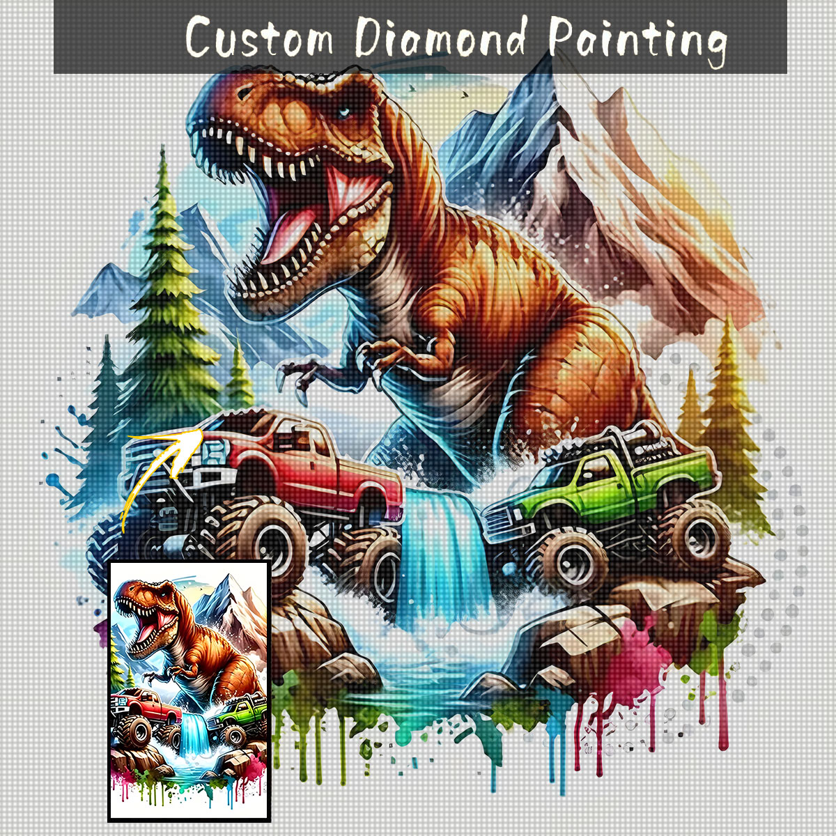 カスタム写真を使用した5Dダイヤモンドペイントキット - 恐 - 5D Diamond Painting Kit Full Drill のレビューと価格