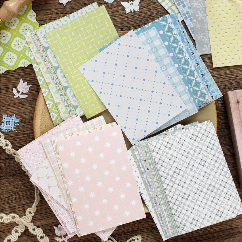 1パック/200枚 ヴィンテージ花柄格子背景紙 レトロ小花グ - Vintage Junk Journal Scrapbooking Paper のレビューと価格