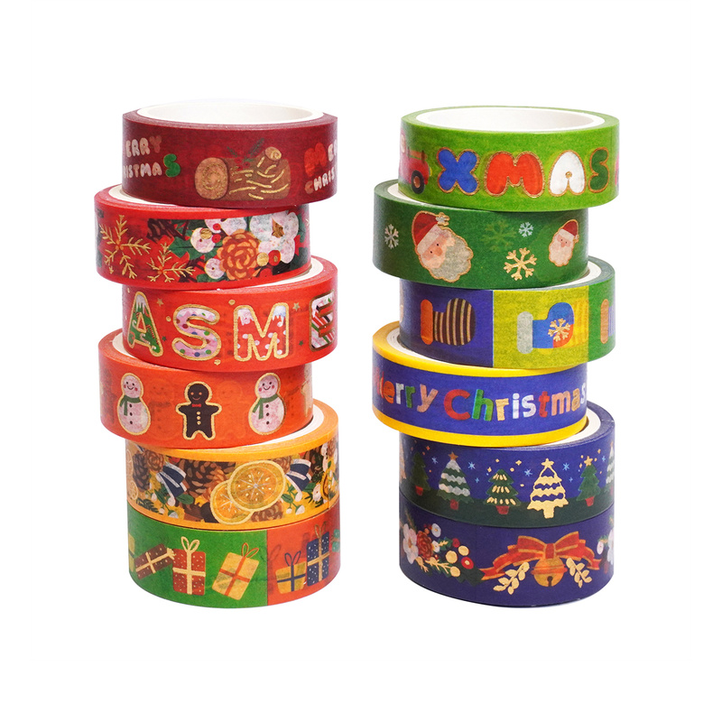 12巻のヴィンテージクリスマスツリーの切り株柄入り金箔入り和 - Scrapbooking のレビューと価格