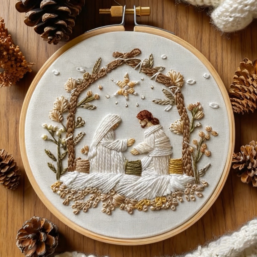 イエスの誕生 クリスマス刺繍キット 英語説明書付き 糸、ツー - Cotton Embroidery Thread Skeins のレビューと価格