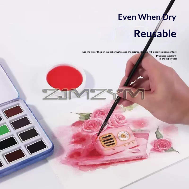 水彩絵の具セット。プロ仕様の水彩絵の具で、24色のアート用顔 - Watercolor Paint Set Solid Pigment のレビューと価格