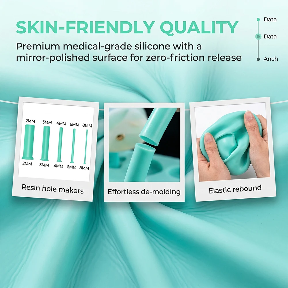 35個入りレジン穴あけキット 2-8mm ジュエリー製作パン - Silicone Epoxy Resin Molds Set のレビューと価格