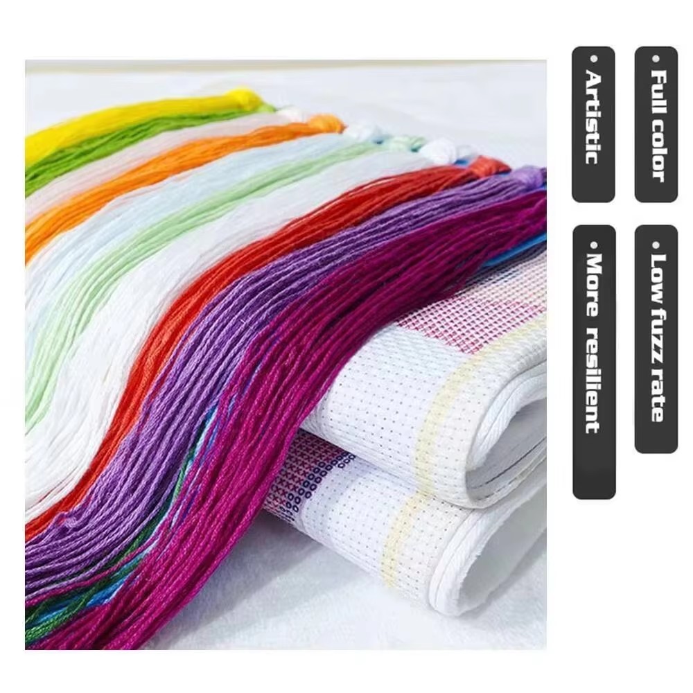 写真カスタム刺繍キット 11CT コットン糸 DIY キャン - Cotton Embroidery Thread Skeins のレビューと価格