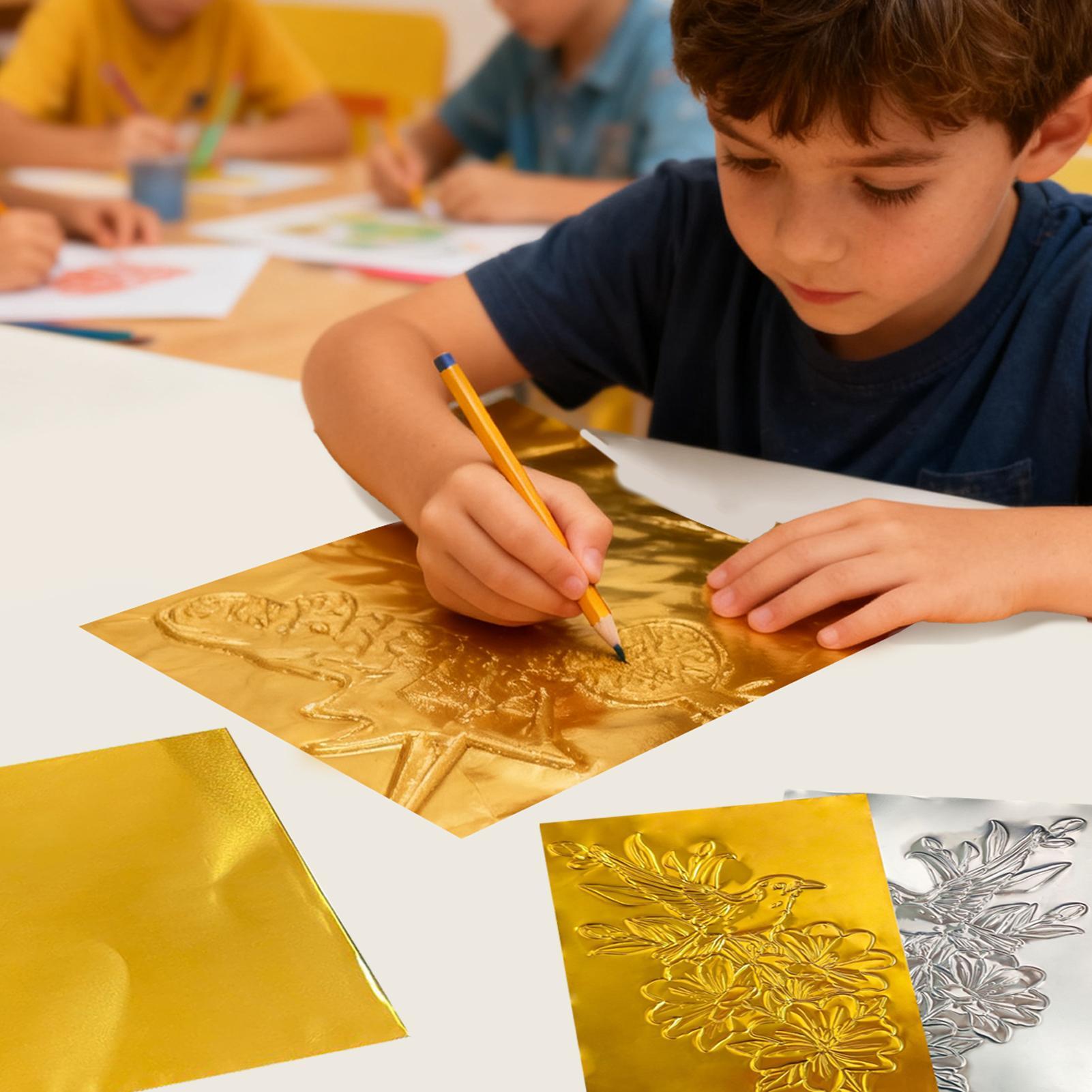 工芸用箔紙 100 枚光沢のあるアルミニウム金属箔紙アートプ - Craft Tools のレビューと価格