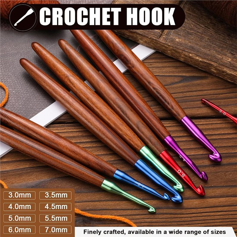 【ラストチャンス】人間工学に基づいたかぎ針編みフックセット  - Wooden Crochet Hooks Ergonomic Handle のレビューと価格
